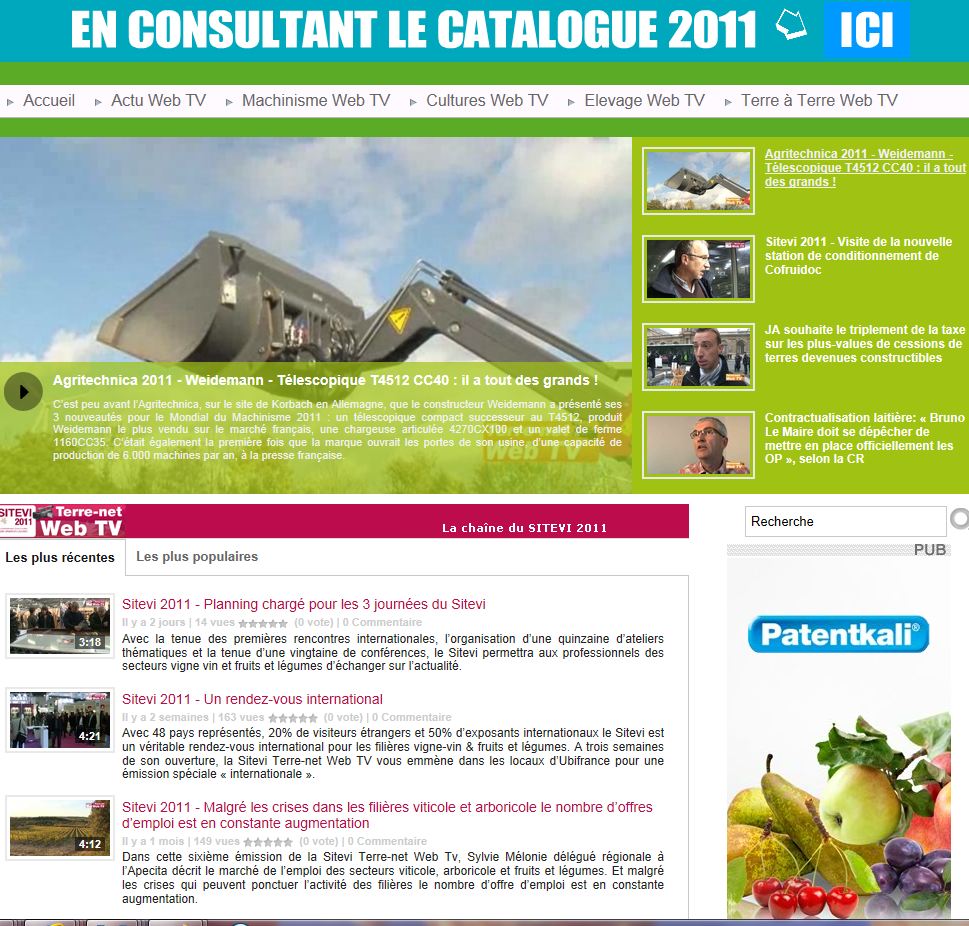 Photo du sites internet généralistes terre-net-webtv.fr
